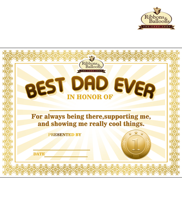 Fathers Day Certificate